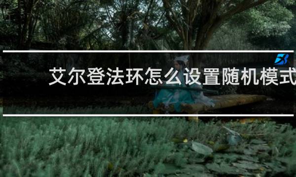 艾尔登法环怎么设置随机模式