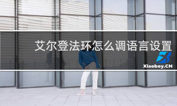 艾尔登法环怎么调语言设置