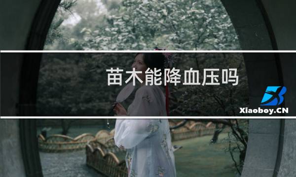 苗木能降血压吗