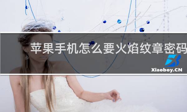 苹果手机怎么要火焰纹章密码