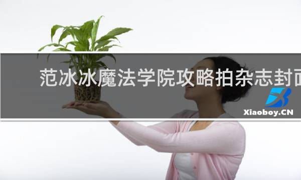 范冰冰魔法学院攻略拍杂志封面