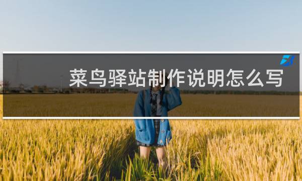 菜鸟驿站制作说明怎么写