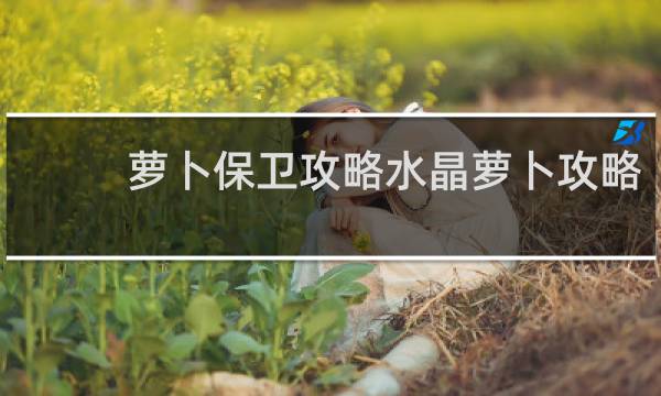 萝卜保卫攻略水晶萝卜攻略