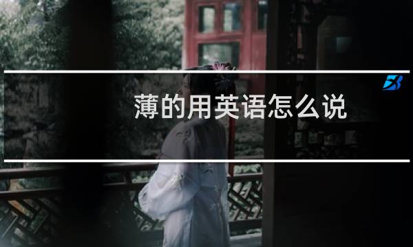 薄的用英语怎么说