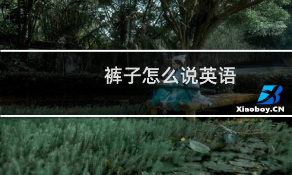 裤子怎么说英语