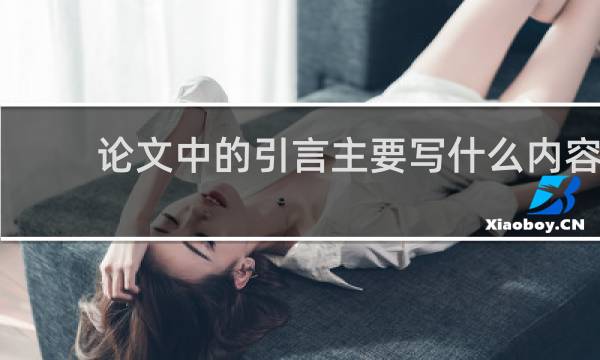 论文中的引言主要写什么内容