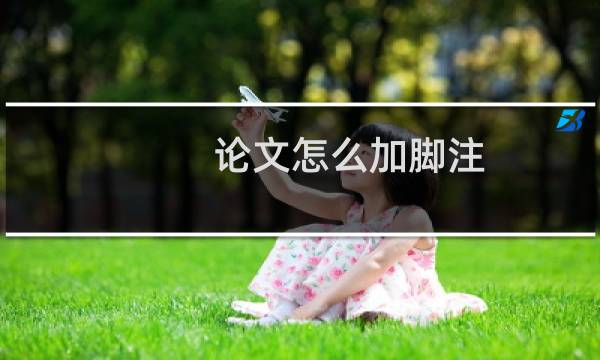 论文怎么加脚注