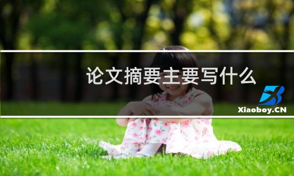 论文摘要主要写什么