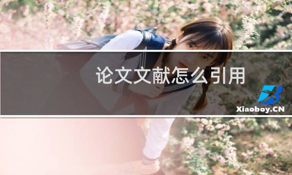 论文文献怎么引用
