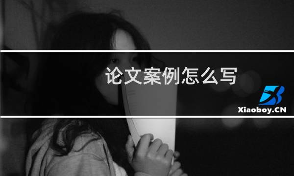 论文案例怎么写
