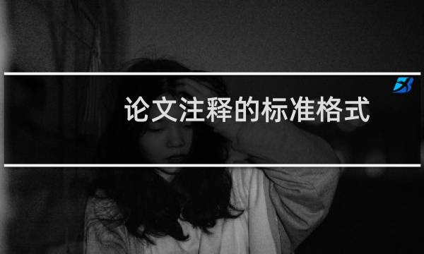 论文注释的标准格式
