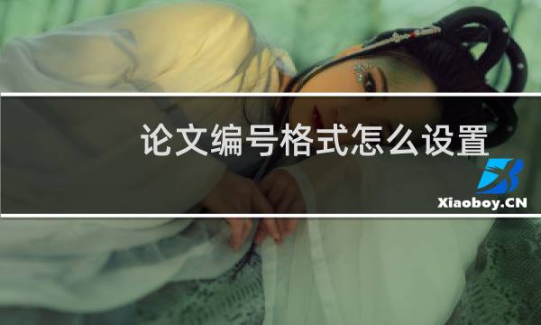 论文编号格式怎么设置