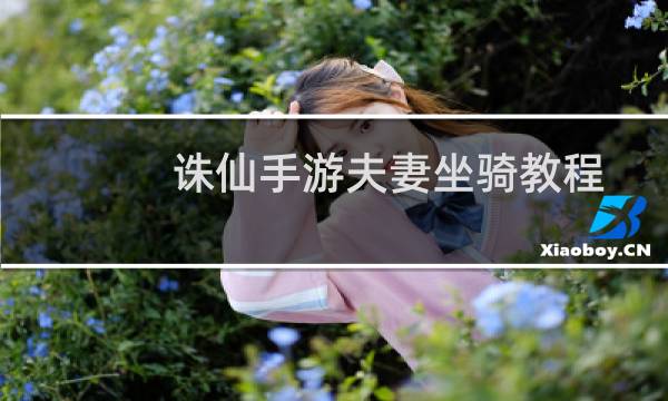 诛仙手游夫妻坐骑教程