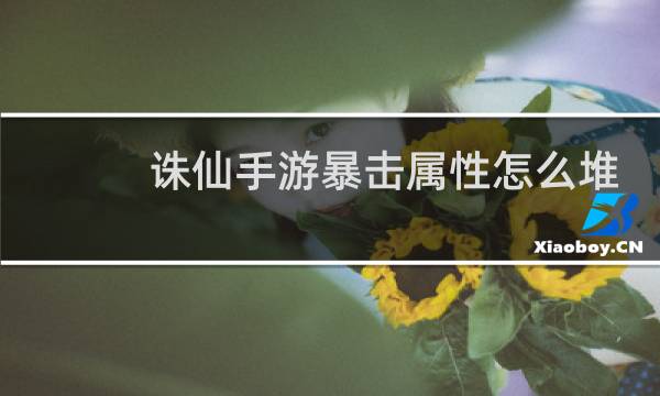 诛仙手游暴击属性怎么堆