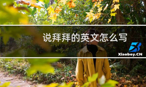 说拜拜的英文怎么写