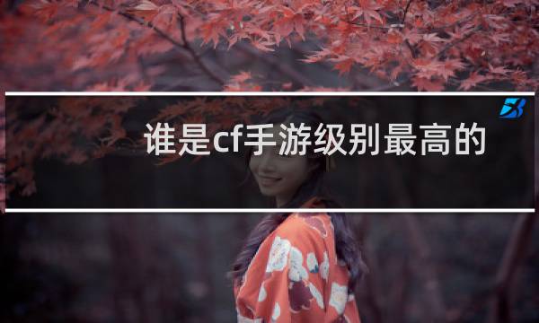 谁是cf手游级别最高的