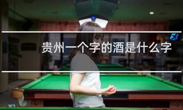 贵州一个字的酒是什么字