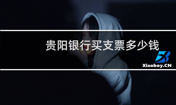 贵阳银行买支票多少钱