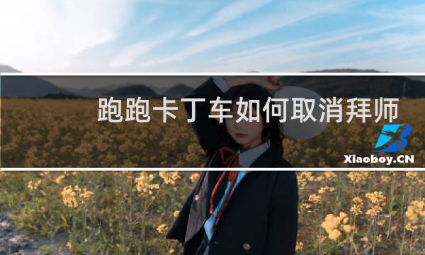 跑跑卡丁车如何取消拜师