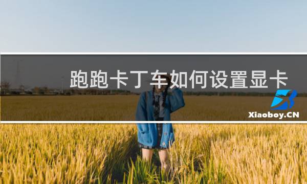 跑跑卡丁车如何设置显卡