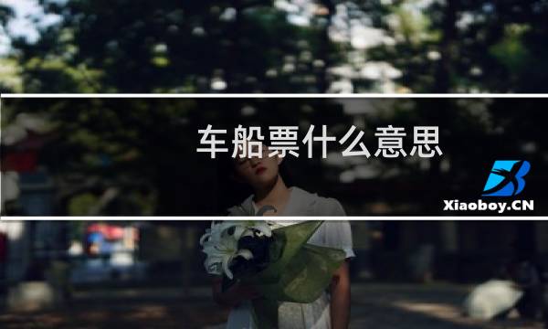 车船票什么意思