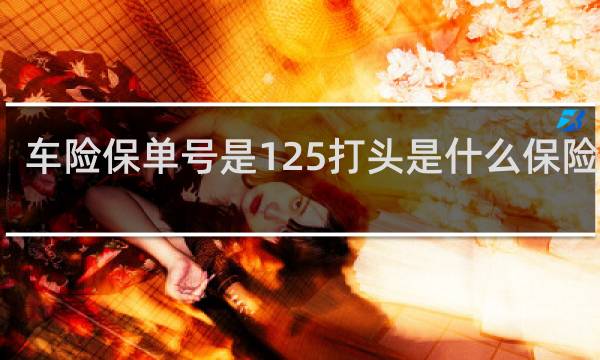 车险保单号是125打头是什么保险公司