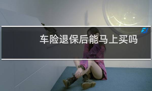 车险退保后能马上买吗