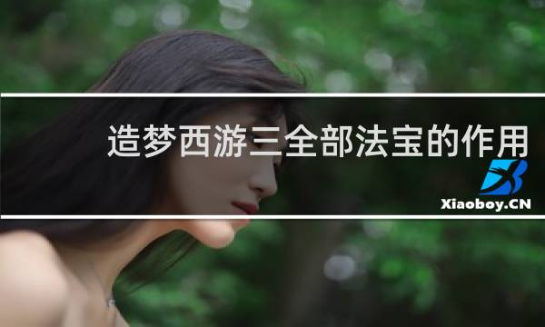 造梦西游三全部法宝的作用
