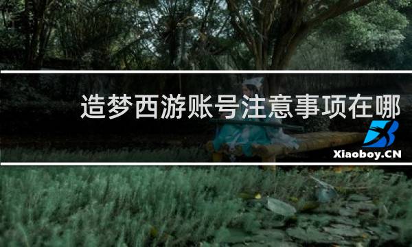 造梦西游账号注意事项在哪