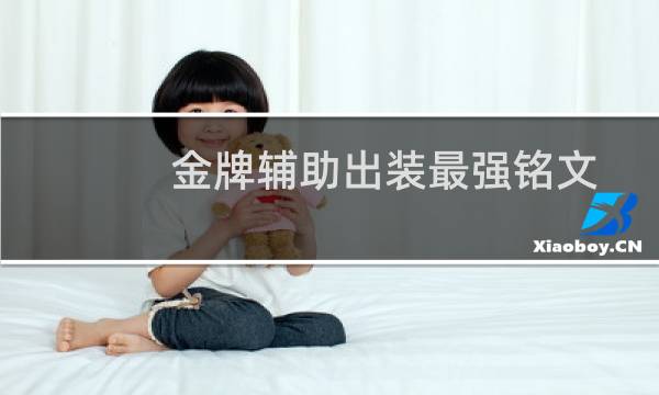 金牌辅助出装最强铭文