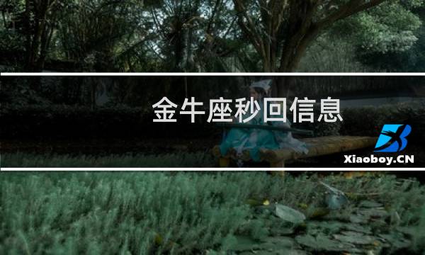 金牛座秒回信息