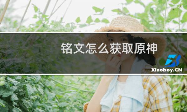 铭文怎么获取原神