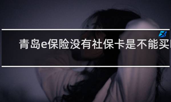 青岛e保险没有社保卡是不能买吗