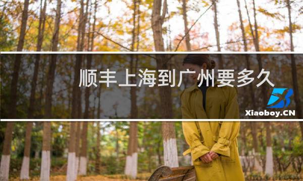 顺丰上海到广州要多久