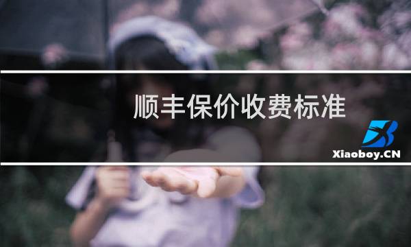 顺丰保价收费标准