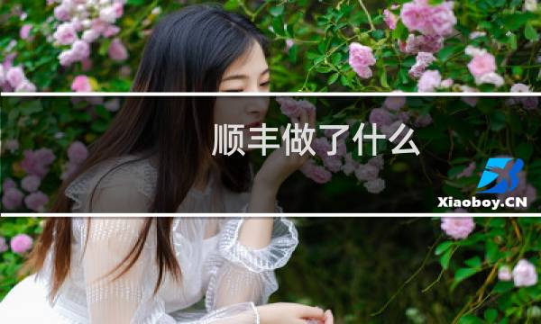 顺丰做了什么
