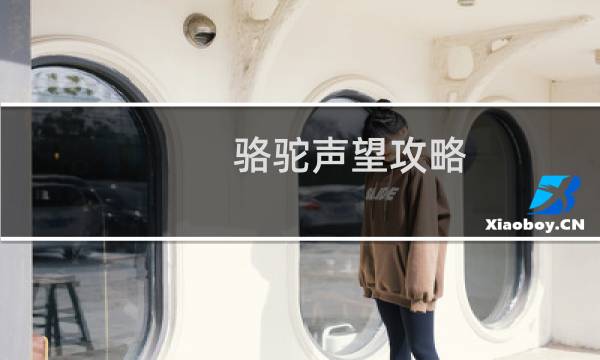 骆驼声望攻略
