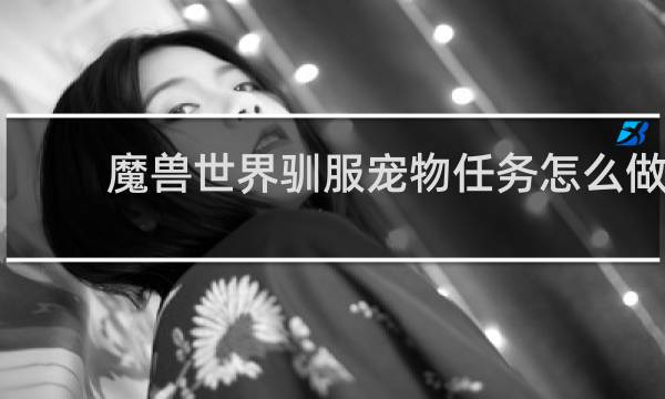 魔兽世界驯服宠物任务怎么做