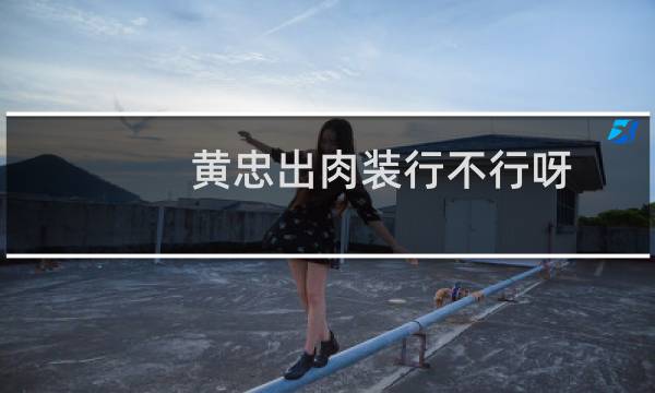 黄忠出肉装行不行呀