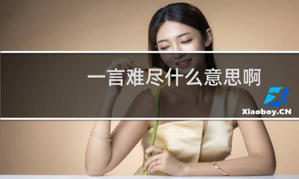 一言难尽什么意思啊(一言难尽什么意思)