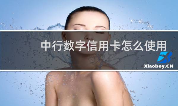 中行数字信用卡怎么使用