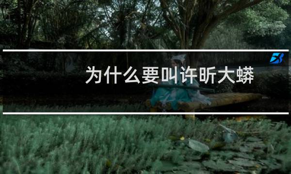 为什么要叫许昕大蟒
