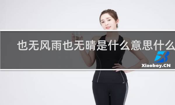 也无风雨也无晴是什么意思什么梗