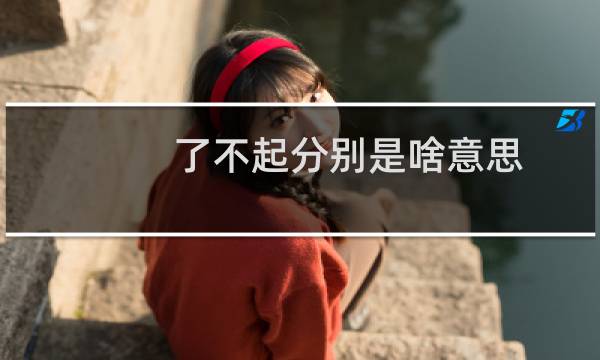了不起分别是啥意思