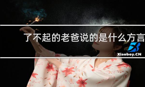 了不起的老爸说的是什么方言