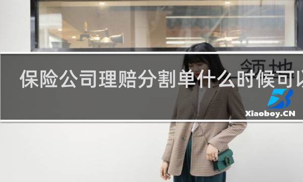 保险公司理赔分割单什么时候可以拿