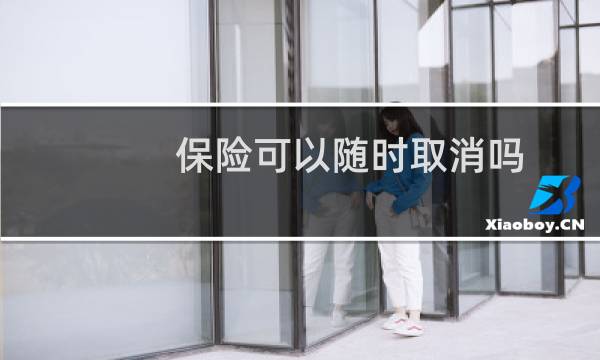 保险可以随时取消吗