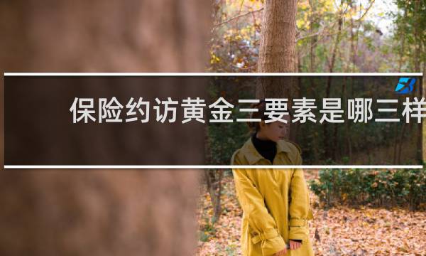 保险约访黄金三要素是哪三样