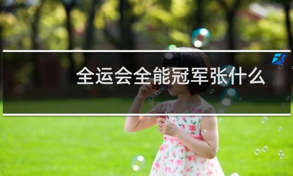 全运会全能冠军张什么