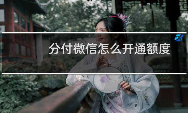 分付微信怎么开通额度（分付的开通方法介绍）图片